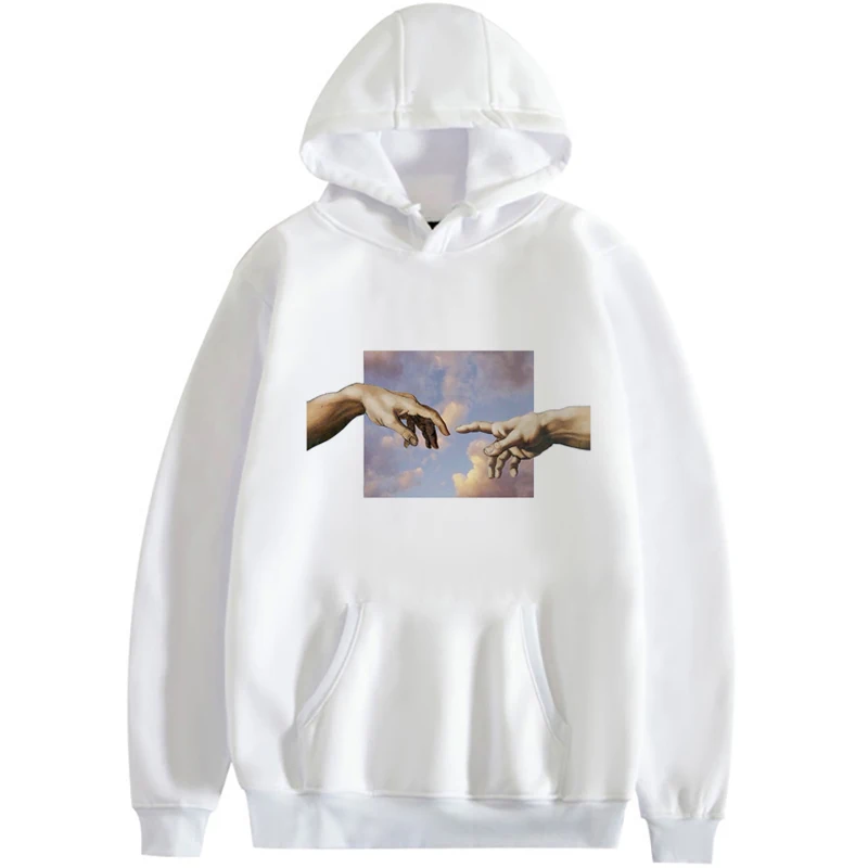Толстовка Женская/мужская с принтом Рука Бога простой Универсальный пуловер в