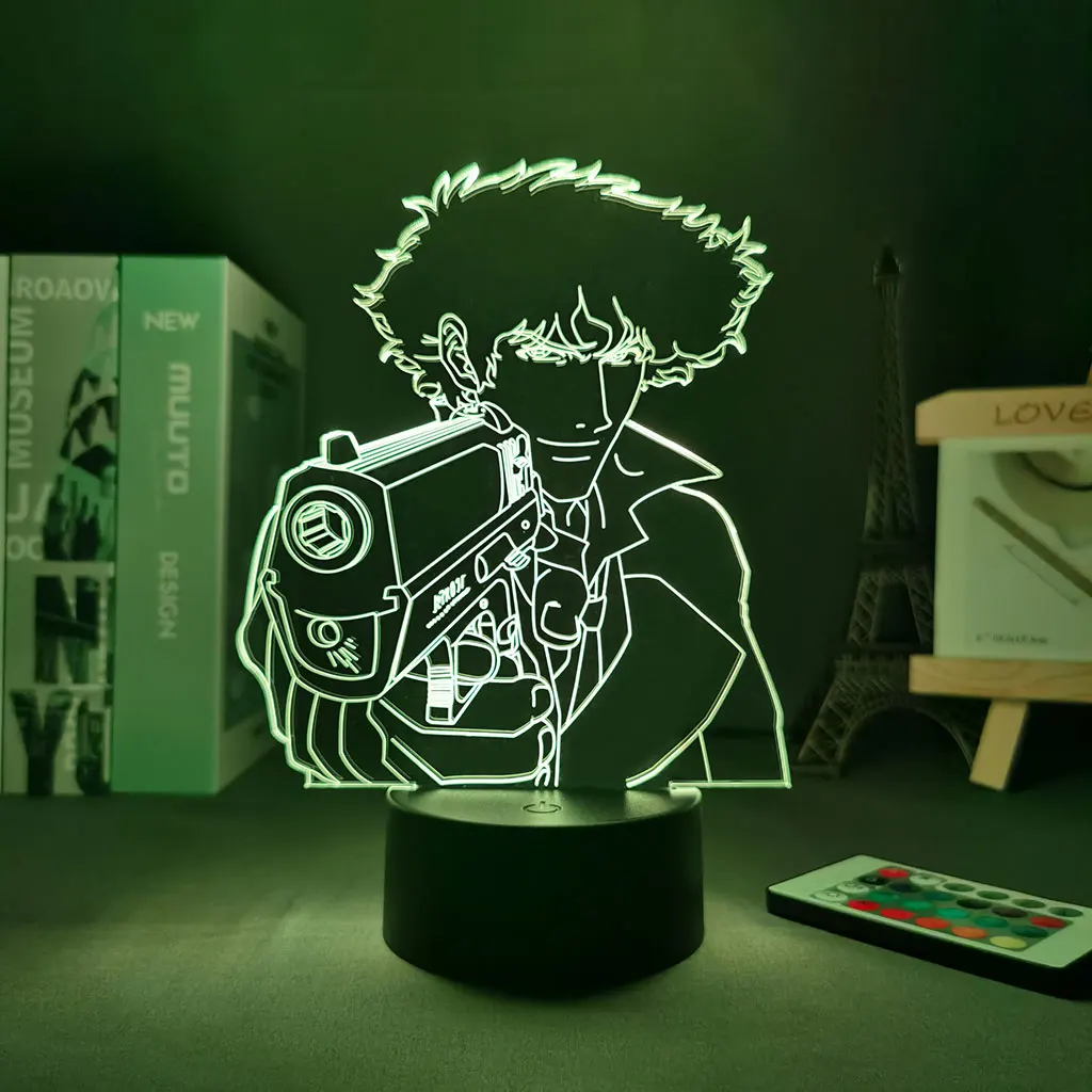 11.11 Deal Promotion Anime Cowboy Bebop Spike Led Light Manga 3d Lamp Figures Night Portable Lighting anime decor | Освещение