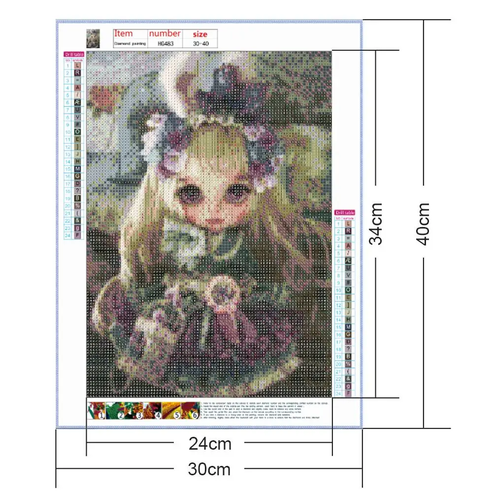 

5D DIY Full Round Drill Diamond Painting Doll Cartoon Series Mosaic Craft Kits Creative Hobby Crafts Home Decoration Gift 30x40