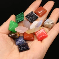 10pcs natural agate square picture clear quartzs stone cabochon bead loose beads for jewelry making accessories size 16x16mm