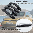 4 шт. внешняя крышка дверной ручки из углеродного волокна для VW Volkswagen Golf 7 T-Roc Arteon 2013 2017 2018