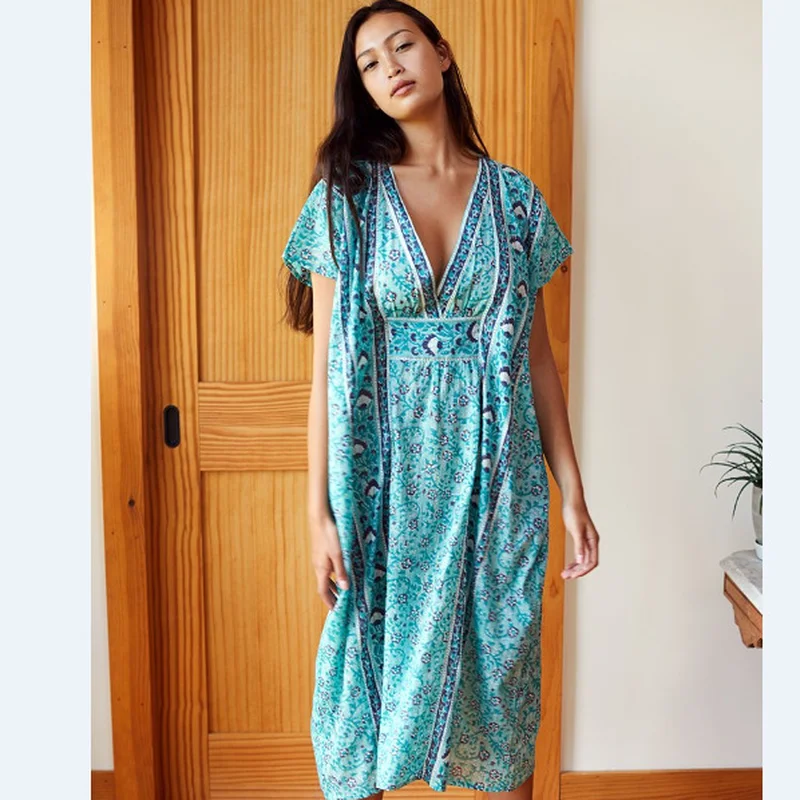 Bellflower сексуальное пляжное макси платье для женщин Лето 2019 короткий рукав