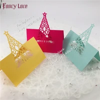 50pcs wedding name cards laser cut pearlesenct paper wedding birthday party invitation table cards for party home decoration