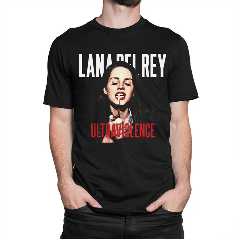 Мужская Винтажная футболка с круглым вырезом Lana Del Rey|Мужские футболки| |