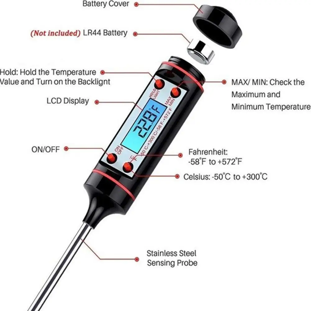 Barbecue Thermometer Electronic Probe Liquid BBQ Pen Digital Kitchen Cooking Food Meat Tool | Дом и сад