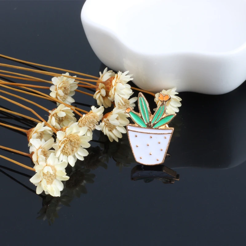 Брошь в виде мультяшных милых радужных облаков горшечных растениях брошка