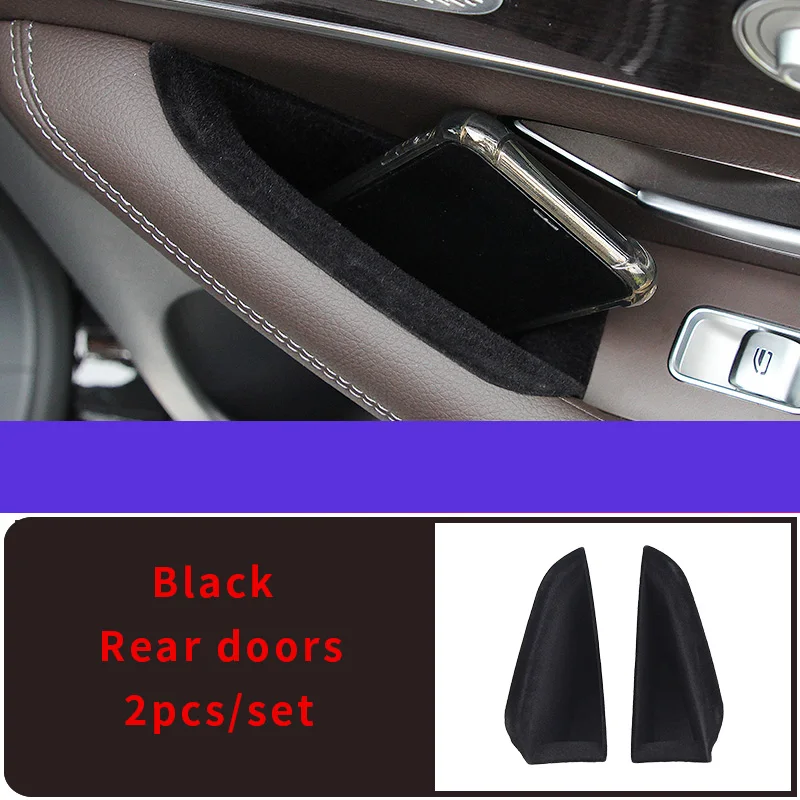 black rear 2pcs Дверная коробка для хранения для Mercedes gle w167 gle carbon gle gle 350/amg 450 500e amg ixterior украшения Аксессуары - Название цвета: black rear 2pcs