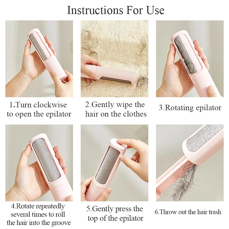 

Pet Epilator Pet Hair Remover Rotating Cylinder Reusable Manual Lint Sticking Rollers Pets Hair Remover Brush Reusable and Wash