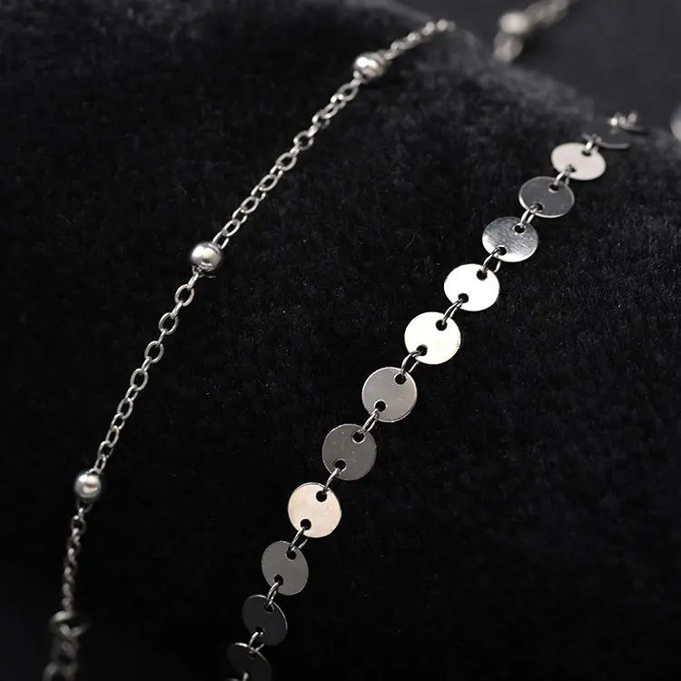 США контракт Национальный Стиль металла блёстки диск двойная цепь ноги летние