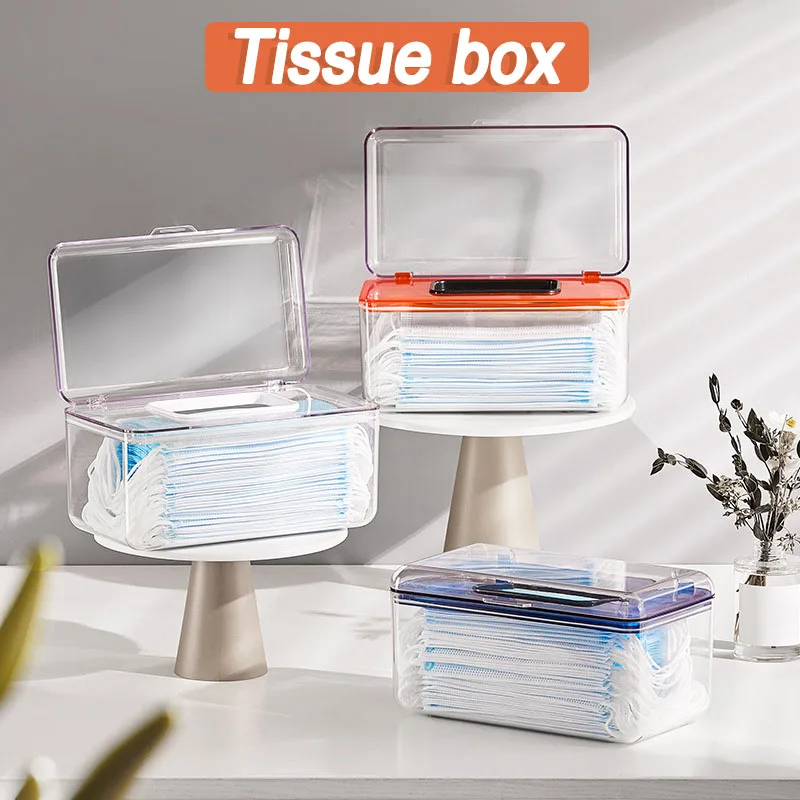 

Desktop Tissue Box Holder Dustproof Easy Use Wet Wipes Masque Dispenser Holder For Home Office Hot Storage Boxes & Bins