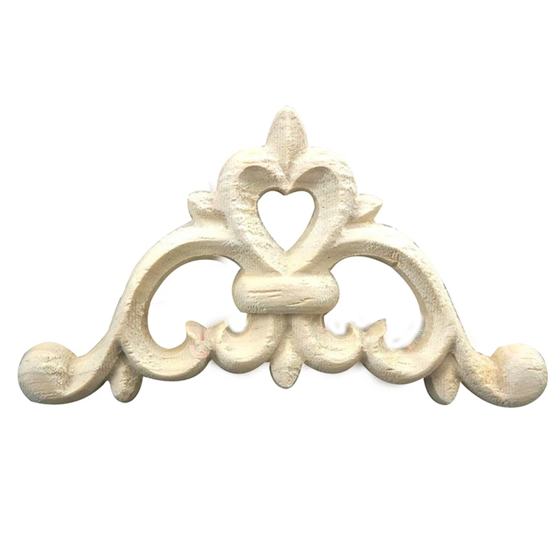 

8*8*0.8cm Wood Carved Corner Onlay Applique Exquisite Unpainted A10
