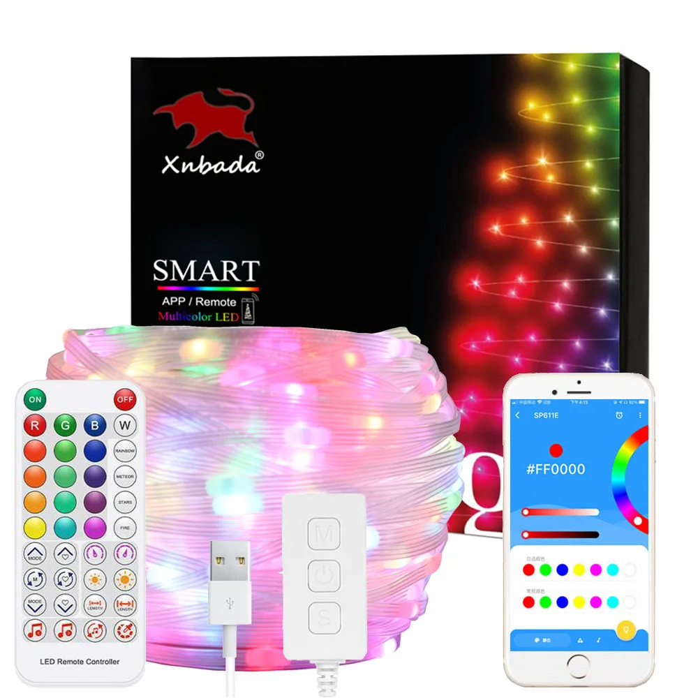 СВЕТОДИОДНАЯ Гирлянда WS2812B с USB рождественские лампы WS2812 RGB полноцветная