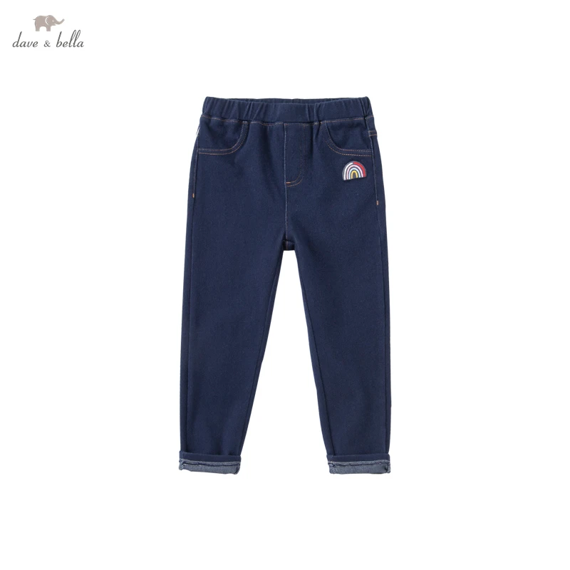 

DKY18470 dave bella autumn 5Y-13Y kids girls fashion solid pockets pants children boutique casual full-length pants