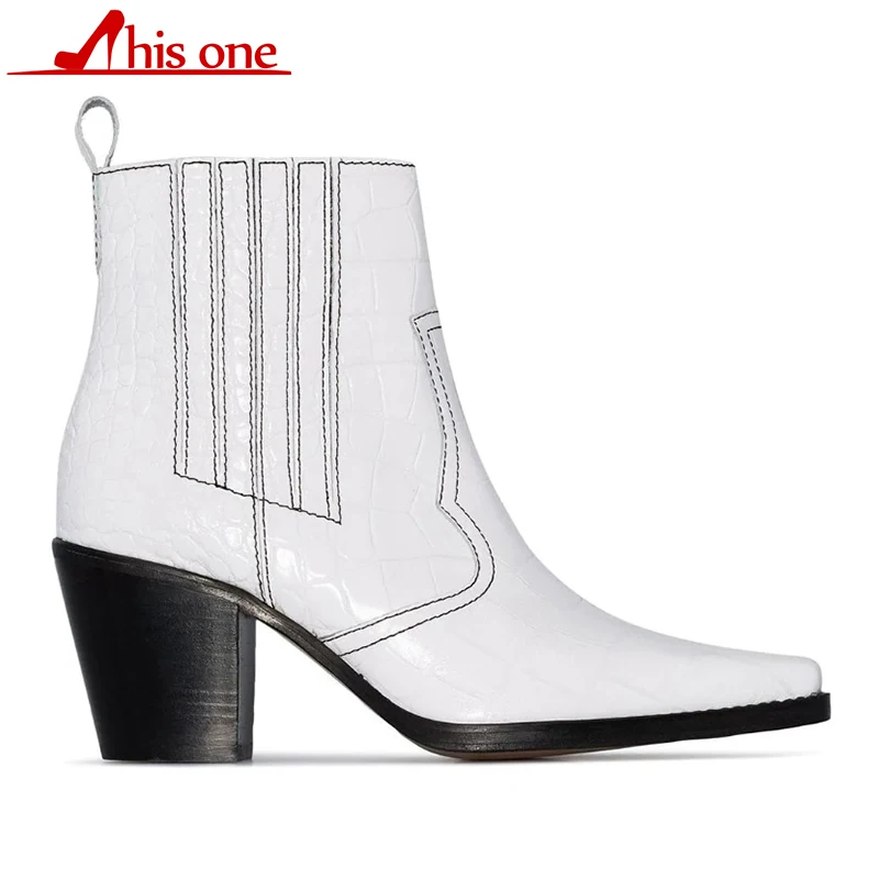 2020 Новые осенне-зимние кожаные полусапожки с круглым носком женская обувь на