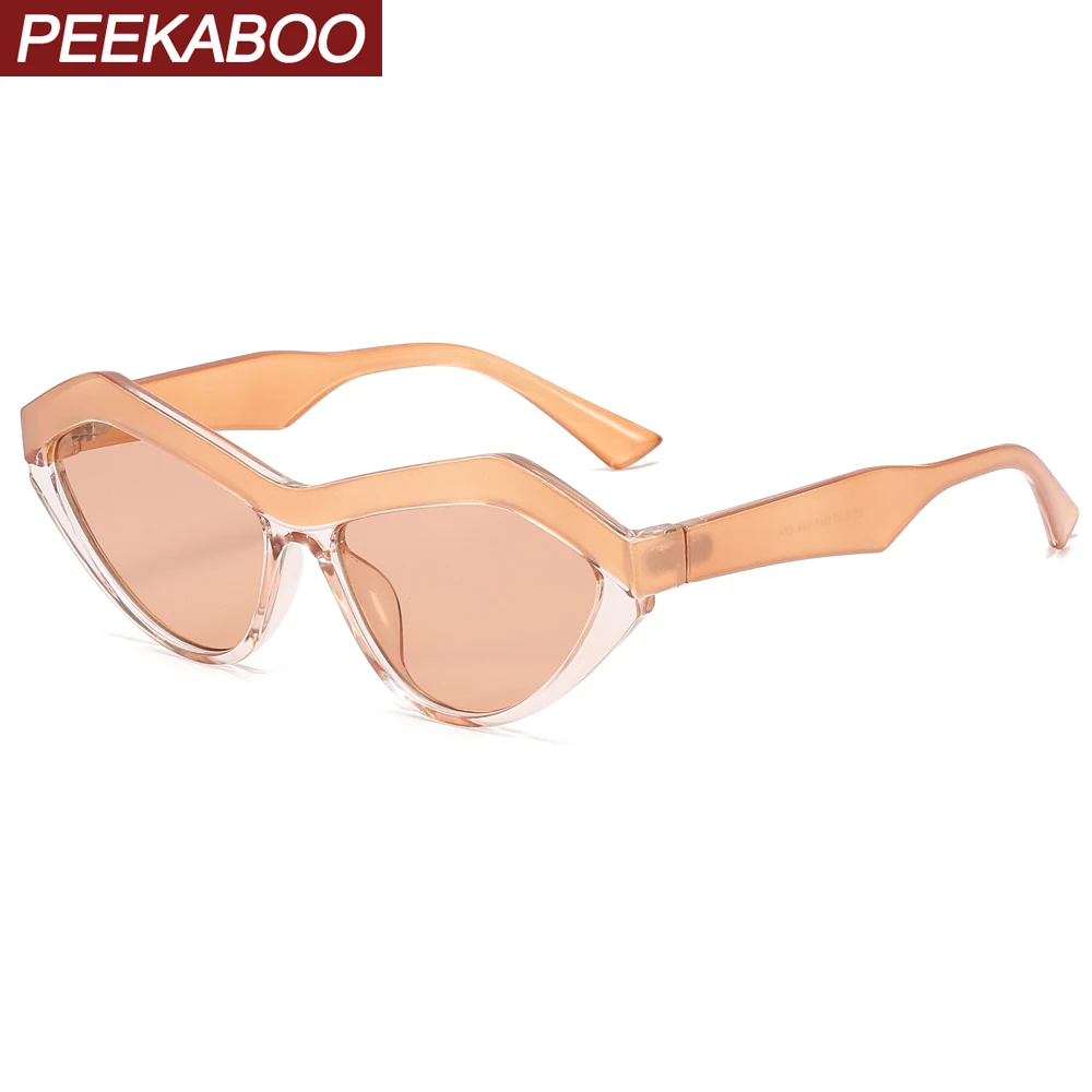 

Peekaboo cat eye sunglasses women brown black 2021 trendy ladies sun glasses uv400 cheap female accessories dropshipping