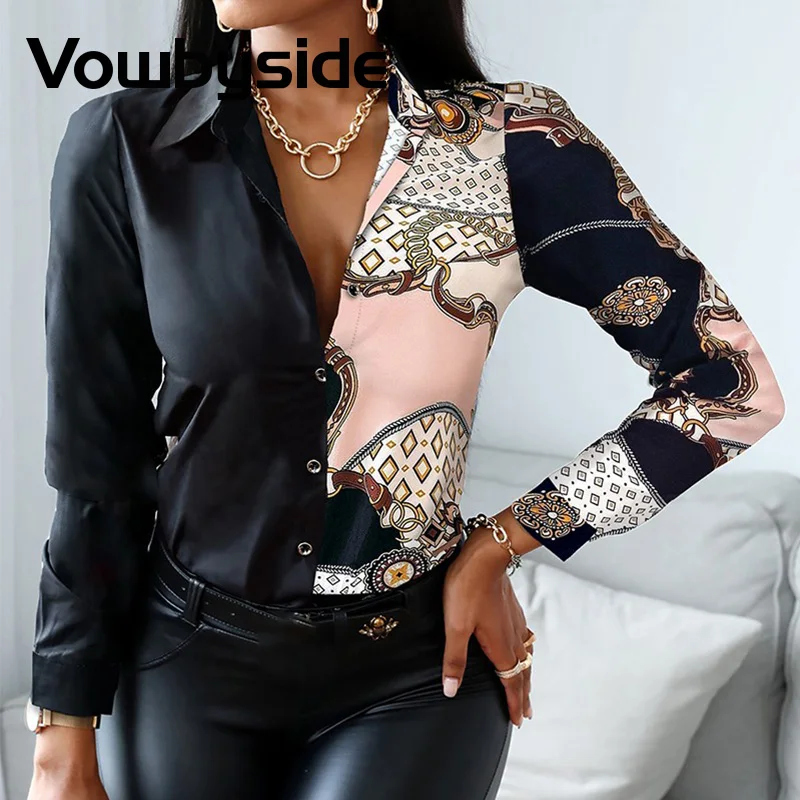 

Дизайнерская рубашка на пуговицах с принтом цепей и шарфом