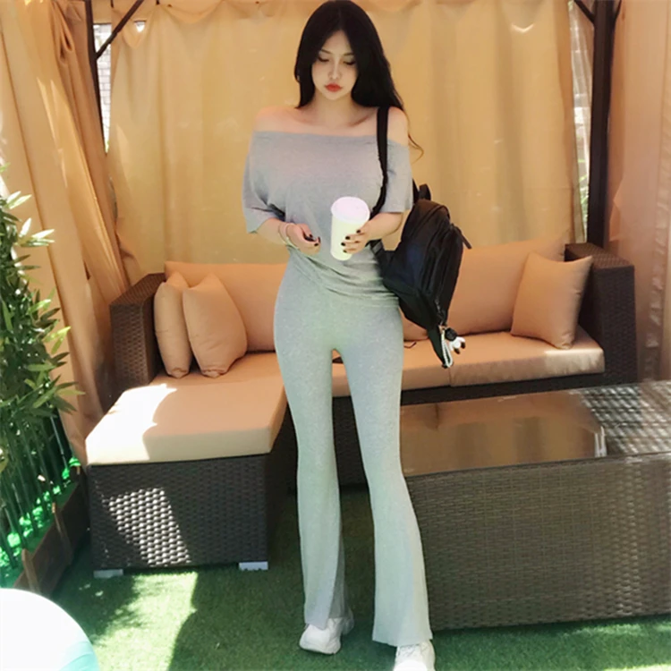 Новинка Весенний костюм из 2 предметов Футболка с длинными рукавами Женские