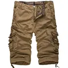 Шорты-карго мужские хлопковые, повседневные уличные штаны в стиле милитари, с несколькими карманами, до щиколотки, Мужская одежда, лето