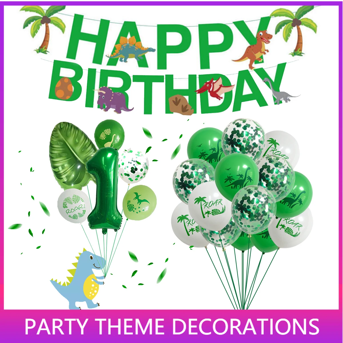 

12inch Dino Balloons Banner Dinosaur Jungle Wild Animal Party Confetti Ballons ROAR Latex Balloons Kids Birthday Party Supplies