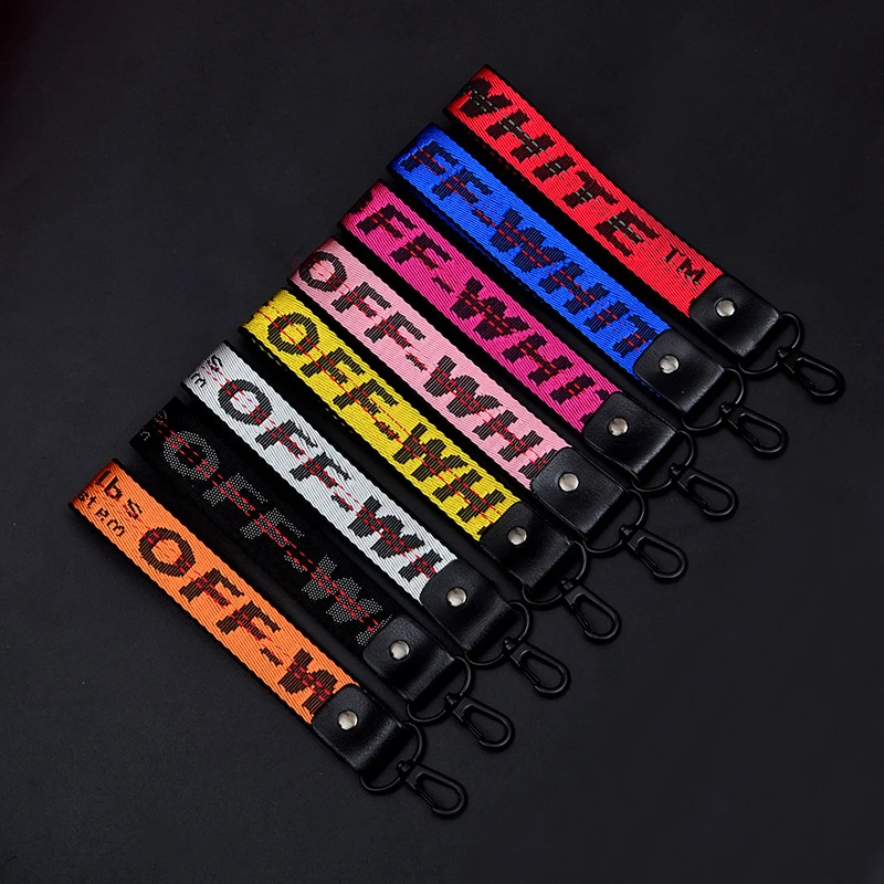 Off White брелок плетеная лента брелки для женщин мужской чехол телефона ремешок