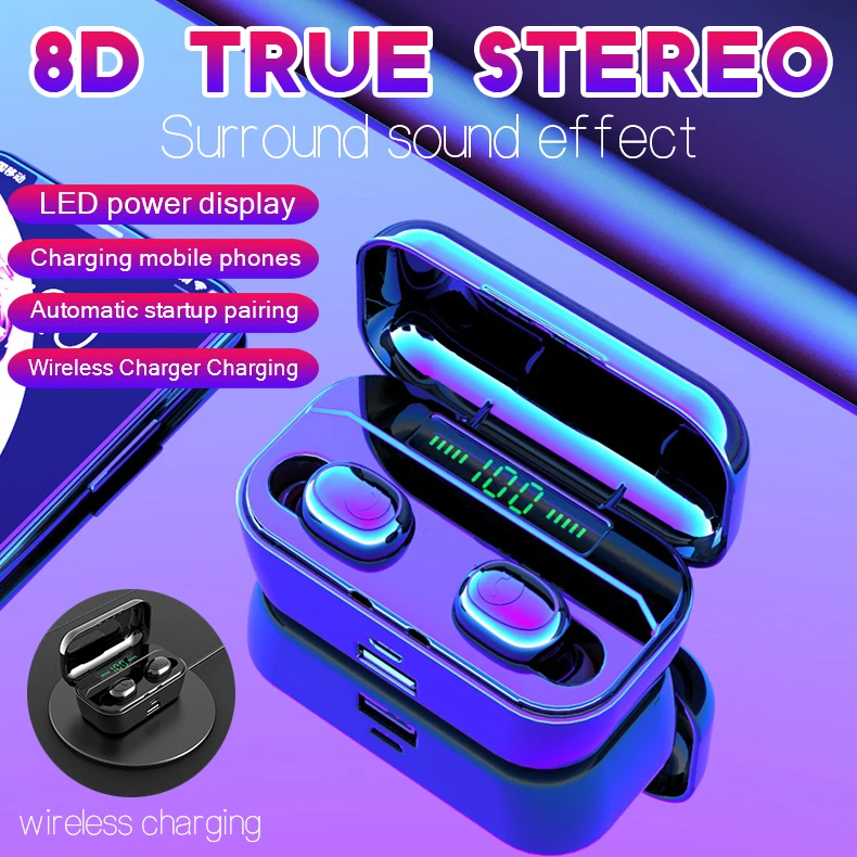 Bluetooth наушники G6s TWS беспроводные с внешним аккумулятором на 3500 мАч V5.0 гарнитура