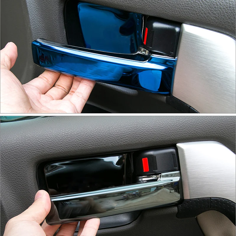 Крышка внутренней дверной ручки из нержавеющей стали для Toyota Land Cruiser 200 2008 2012 2013 2014 2015 2016 2017 2018 2019 и выше.