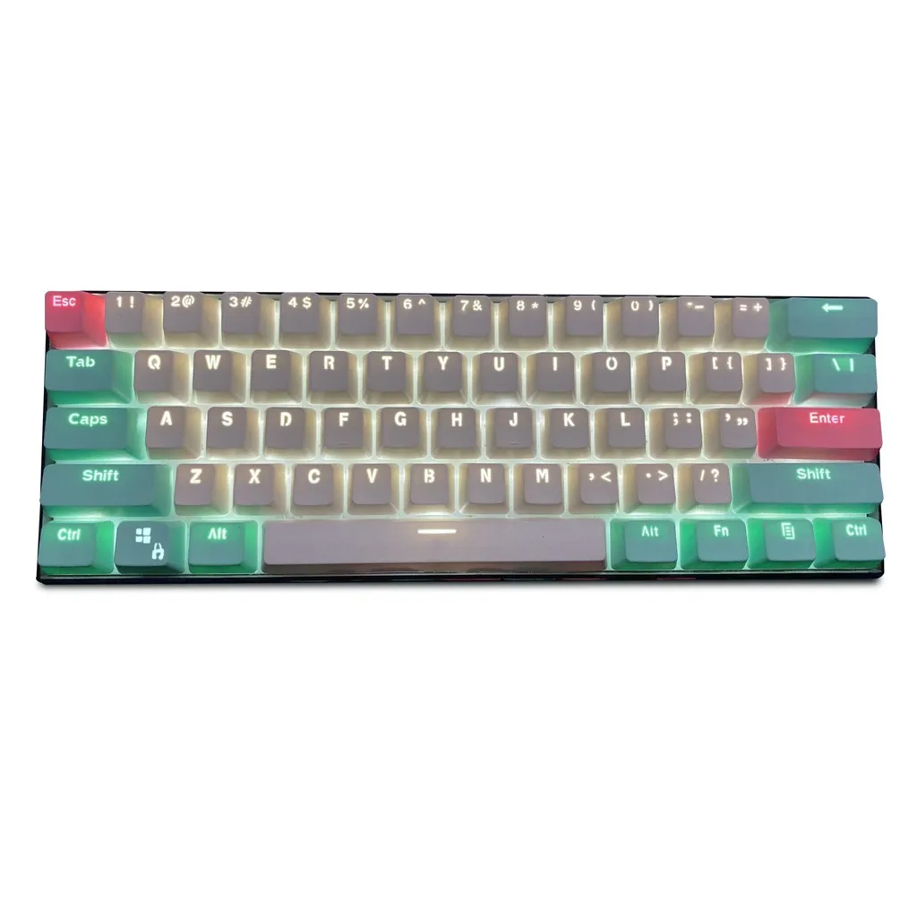 

Pink green white Keycap, 61 keycap backlit GH60 / RK61 / ALT61 / Annie / two-color mechanical keyboard PBT keycap for keyboard p