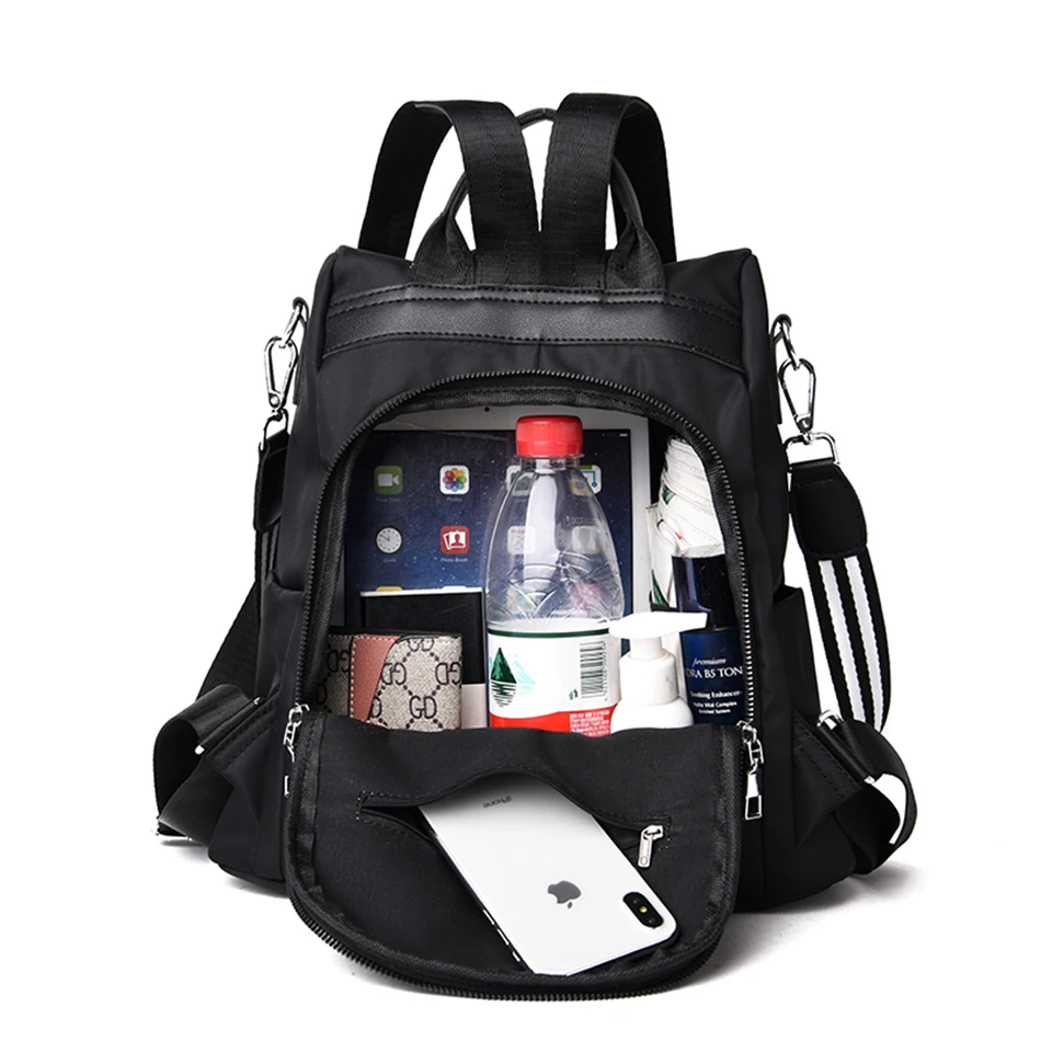 Женский водонепроницаемый рюкзак с защитой от кражи Черный винтажный дорожный