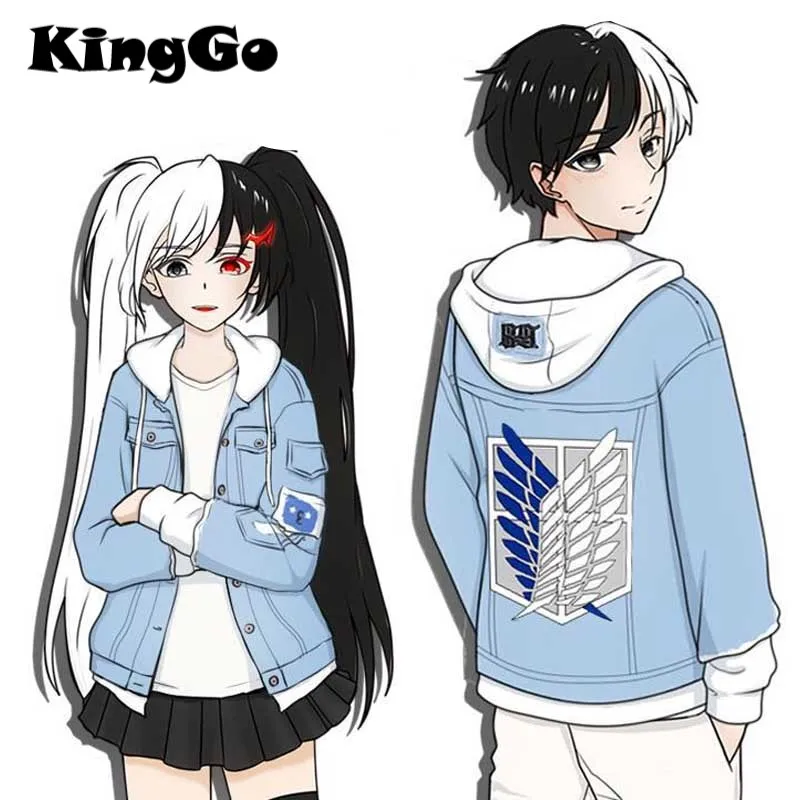 

Маскарадный костюм «Attack on Titan одежда джинсовая куртка Shingeki no Kyojin Levi attack of the фигурка titan, комплект одежды рубашка в стиле унисекс