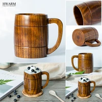 customized wooden craft natural solid wood with handle beer cup wedding decoration baby shower gift creative whole wood barrel