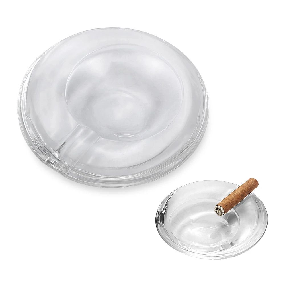 

Glass Cigar Ashtray Home Round Creative House Crystal Ashtray Outdoor 1 Cigar Ash Tray Holder Smoking Accessory 4 Color