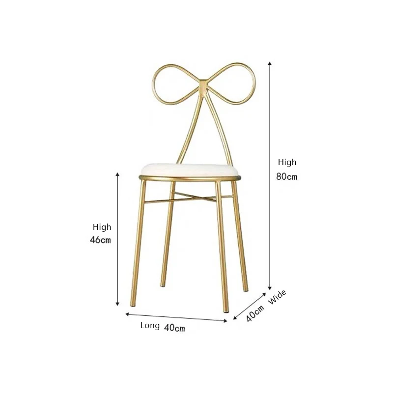 

Nordic Style Modern Single Manicure Bow-knot Backrest Round Chairs Minimalist Wrought Iron Phnom Penh Nail Stools Customizable