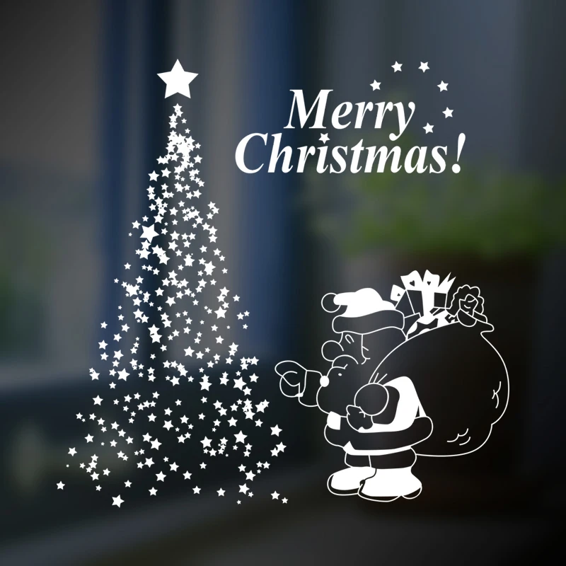 

Large Christmas Sticker X mas Decal Posters Vinyl Wall Decals Decor Mural Glass Shop Window Home Decoration