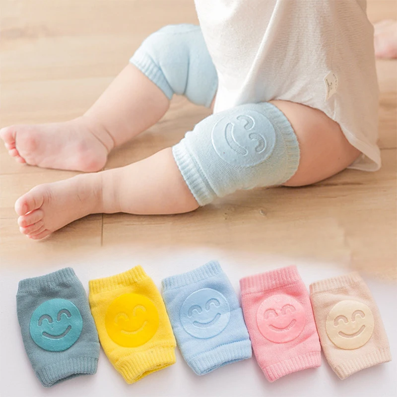 

2 Pair Knee Pads Non Slip Crawing Elbow Infants For Baby Kids Toddlers Accessory Smile Knee Protector Safety Leg Warmer Thicken
