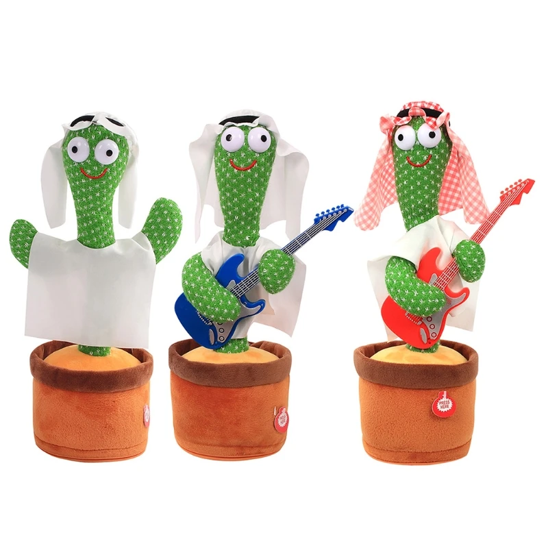 

12in Electric Wiggle Cactus Doll Table Decoration Girls Party Supply Dancing Toy