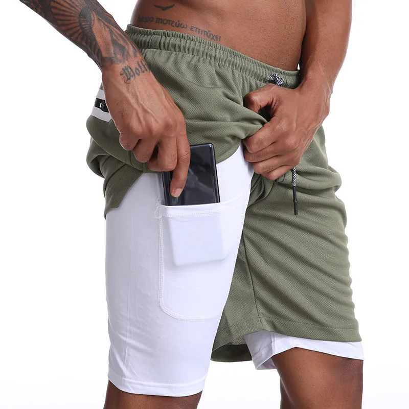 Быстросохнущие мужские спортивные шорты для бега тренировочные с более длинной