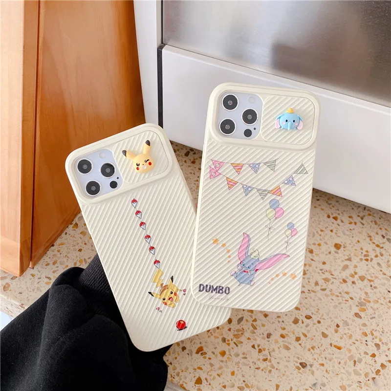 

ZUIDID New Fashion case for IPhone 7 8 Plus X XR XS XS 11 12 13 Pro MAX Personality Cartoon Push Window Stereo Phone Case cover