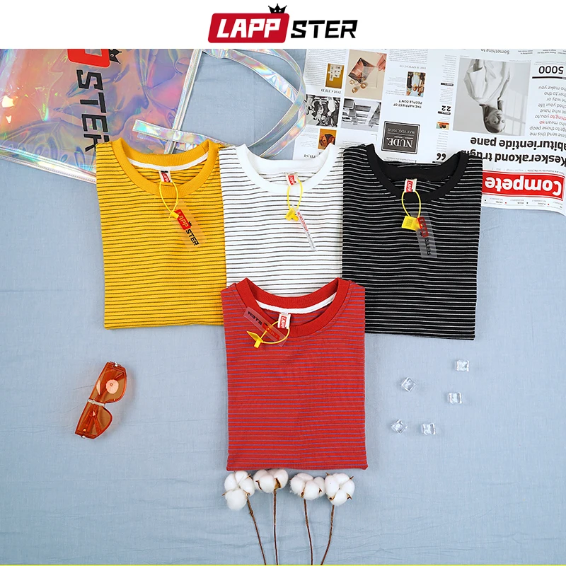 LAPPSTER Мужская негабаритная Японская уличная одежда футболки с отверстиями 2019