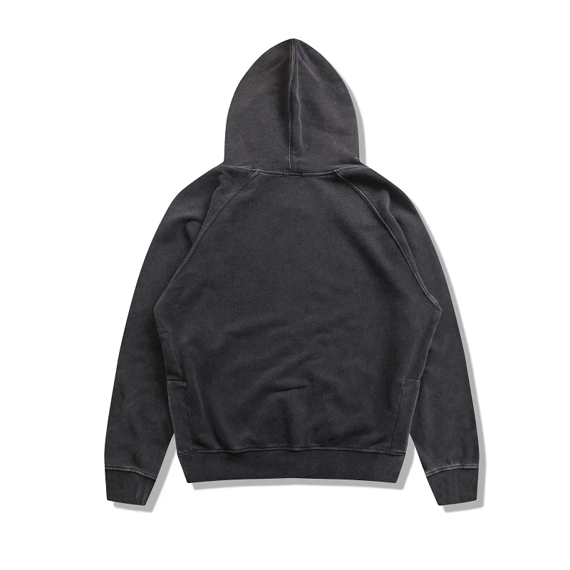 Толстовка с капюшоном qoolxcwear Мужская черная плотная серая уличная одежда брендовая одежда однотонная Повседневная свободная толстовка на молнии качественный хлопковый топ 2606