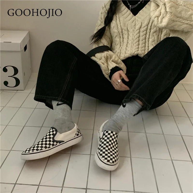 

GOOHOJIO 2021 New Spring and Autumn High Waist Chic Jeans Women Casual Wide Leg Pants for Women Straight All-match Women Jeans