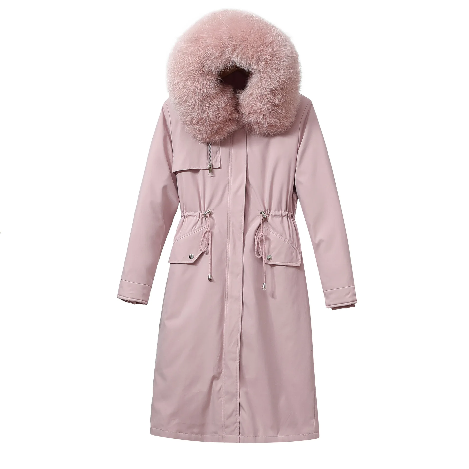 

overcome to female han edition heavy hair loose big yards down cotton-padded jacket collar removable long coat coat