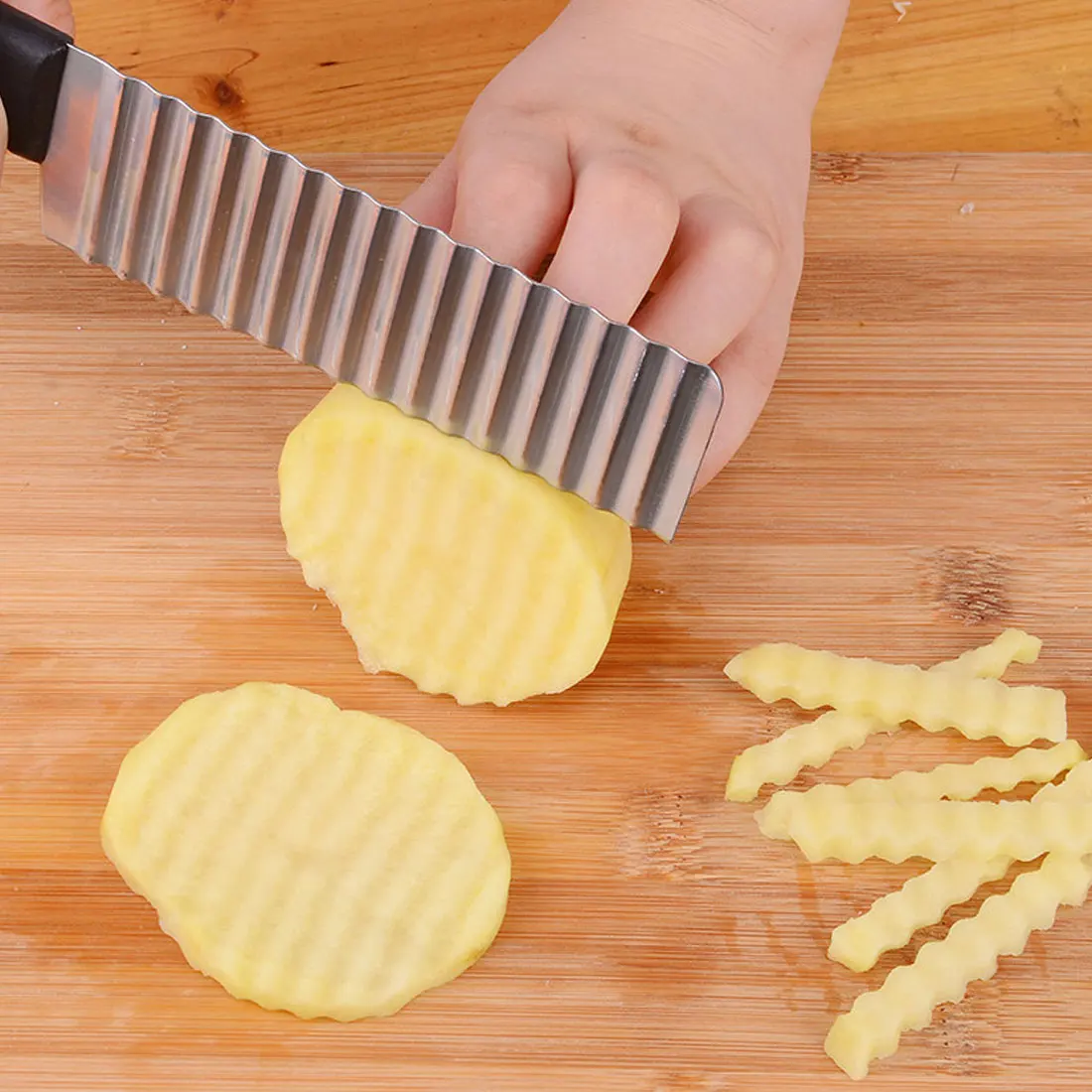 

Potato Chip French Fry Cutter Maker Stainless Steel Wave Knife Chopper Vegetable Fruit Carrot Slicer Kitchen Accessories Gadgets