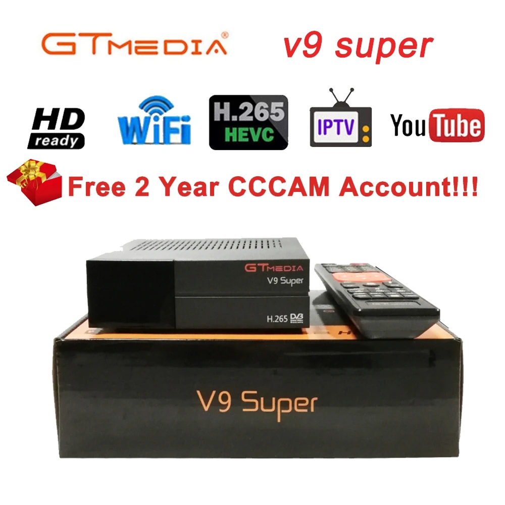 Новый GTMEDIA V9 Super64M битов серийная вспышка цифровой спутниковый ТВ приемник DC12V/1.5A
