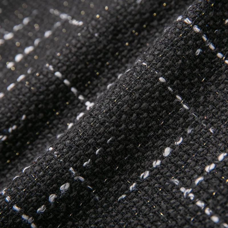 

2019 New Autumn Winter Dress Woman Clothes Long Sleeve Knitted Pullover Black Top and Strap Irregular Plaid Tweed Woolen Dress