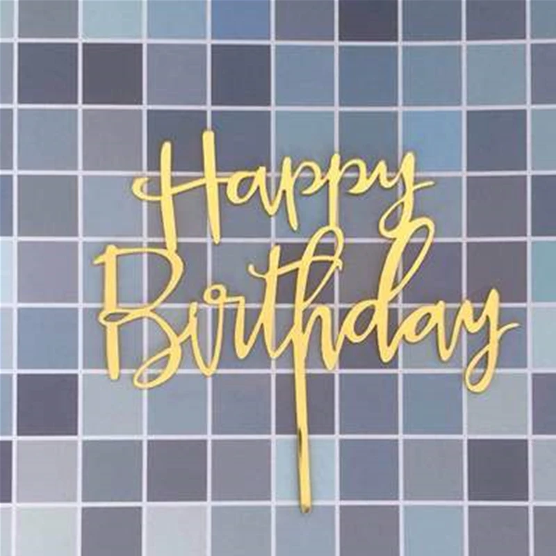 1 шт Вечерние разные цвета с днем рождения Акриловый Алфавит для торта топпер