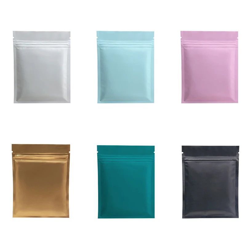 

6x8cm Matte Black Pink White Small Aluminum Foil Zip Lock Plastic Bags Smell Proof Herb Powder Flat Pouches Gift Bags 100pcs