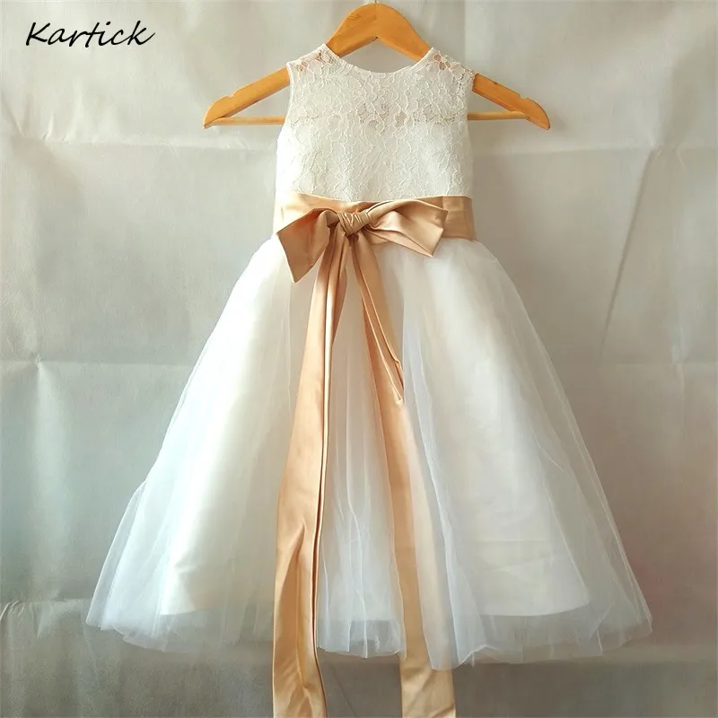 Милое платье принцессы с цветочным узором для девочек поясом маленьких детское