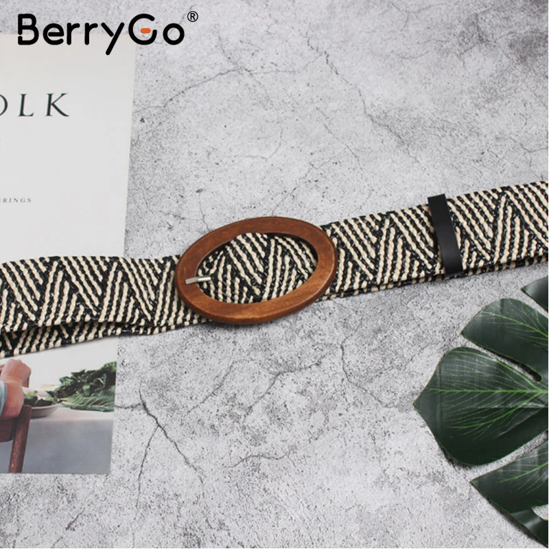 BerryGo богемский широкий пояс Женский вязаный крючком тканый женский трендовый