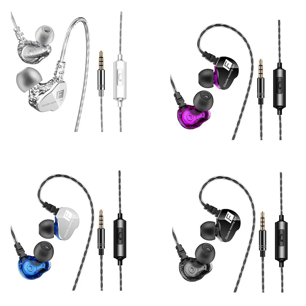 

QKZ CK9 Earphone Dual Moving Coil In-ear Headset Heavy Bass Stereo In-line Control 3.5 mm Wired Earphone Earbuds