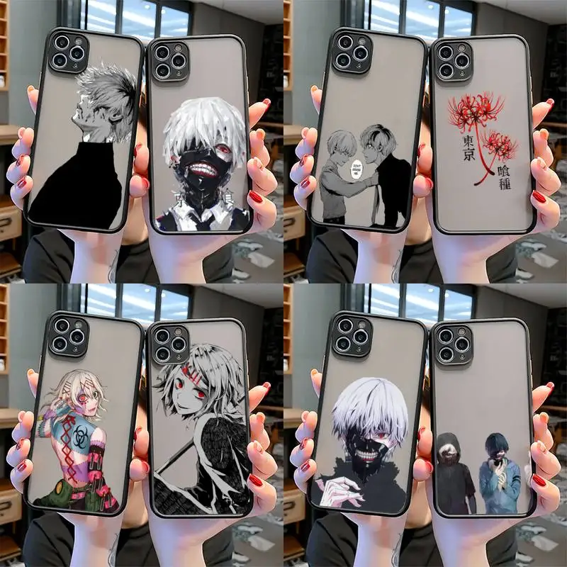 

Tokyo Ghoul Suave Bumper Black Matte Silicone Case For iphone12 11 Pro Max X XS Max XR 7 8 Plus Shockproof Skin Feel Back Cover